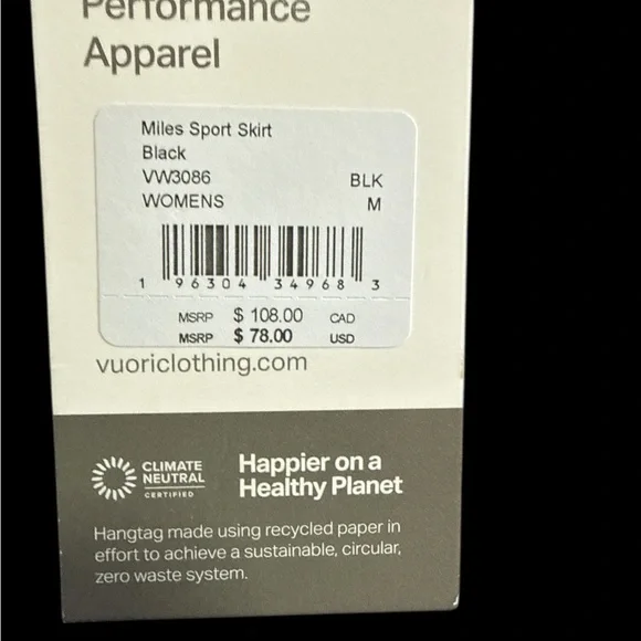 Vuori Miles Black Active Skirt NWT Sz M - Picture 6 of 8